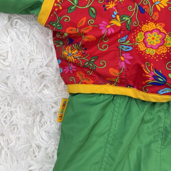 Obermeyer Girls Snowsuit One Piece Green/Yellow/Red Flowers Ski Suit Preschool 4 - Picture 15 of 16
